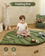 Customized Baby Play Gym Oversize Leaf Shaped Baby Play Mat w 6 Detachable Toys Tummy Time Baby Gift - Image 5