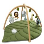 Customized Baby Play Gym Oversize Leaf Shaped Baby Play Mat w 6 Detachable Toys Tummy Time Baby Gift